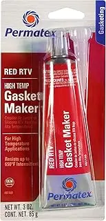 Permatex 81160-12PK High-Temp Red RTV Silicone Gasket, 3 oz. (Pack of 12)