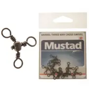 Mustad Mini 3-Way Cross Barrel Canal Swivels Size 2 Qty 10