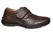 Mens Hush Puppies Bloke Brown Leather Extra Wide Slip On Work Dress Shoes