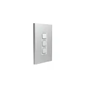 Clipsal Iconic Styl Cover Frame, 3 Switches, Vertical, Silver - S3043C-SV