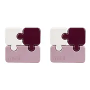 2PK Melii Luxe Childrens Puzzle Food & Snacks Container Lunch Box 850ml Pink