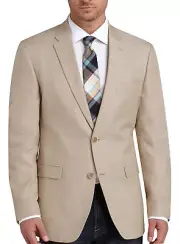 Tommy Hilfiger Mens Modern-Fit Solid Wool Weave Sport Coat 38 Regular Tan - NWT