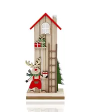 bulk 12 Plywood House And Deer Standing 11x24cm