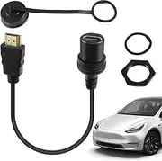 Display Cord to HDMI Adapter,HDMI Threaded Fixed Mount - Waterproof Auto HDTV Display Extension Dust Design for Equipment Panel