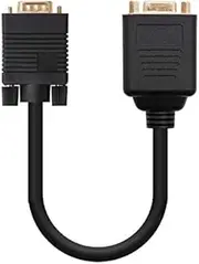 Monkey Ladder SVGA(3C+9) Splitter Cable for Output Signal Duplication, HDB15/M-2xHDB15/H, Male-Female, Gold, 20 cm