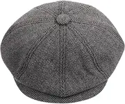 [FOMIYES] Stylish Outdoor Octagonal Hat for Women Fashion Beret Female Casual Warm Cap Dark Grey