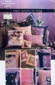 Vogue Sewing Pattern 7444 | Embellished Cushions & Pillows by Marcy Tilton | NEW