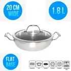 Honeycomb Hybrid Coated non stick Stainless Steel Deep cooking wok 20CM 1.8 L