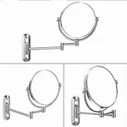 Two-Sided Swivel Wall Mount Mirror 8” Magnifying Mirror with Folding Arm Chrome