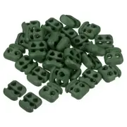 Cord Locks, 100 Pack Oval Spring Toggle Stopper, Dark Green