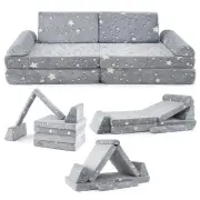 8PCS Modular Kids Play Couch Glow in the Dark Convertible Toddler Sectional Sofa