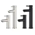 Bathroom Vanity Basin Mixer Tap Swivel Spout Faucet Stainless Steel Black/Silver