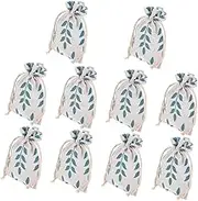 Cabilock 10Pcs Burlap Jewelry Pouches with Drawstring Reusable present Bags for Parties Festivals Sturdy Keepsake Bags for Cookies Candies Lightweight Compact Design