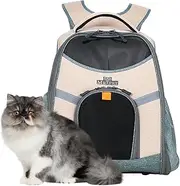 BOSERMEN Cat Backpack, Pet Backpack for Travel Hiking Camping Outdoor, Ventilated Pet Hiking Backpack Travel Bag, Airline Approved Cat Backpack(Light Yellow)