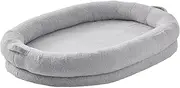VEVOR Human Dog Bed, 1825 x 1220 x 254 mm for Adult, Human Size with Washable Faux Rabbit Fur Cover, Egg Orthopedic Foam, Storage Pocket, Large Dog Bean Bed, Lightweight Grey