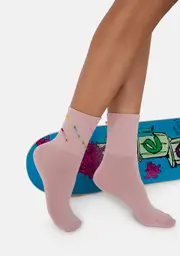 Mauve Risky Business Safety Pin Socks