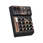 Audio Mixer Portable 4-Channel DJ Mixer Console Mini Sound Mixing Board With DY9