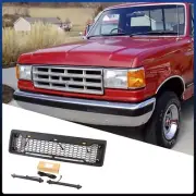 Raptor Style Front Grill fits for Ford F150 1987-1991 W/Letters W/Lights Black