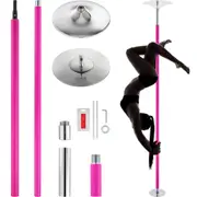 Professional Dancing Pole, Spinning Static Dancing Pole Kit, Portable Removable Pole, 40mm Heavy-Duty Stainless Steel Pole, Height Adjustable Fitness Pole, for Exercise Home Club Gym,