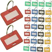 Angoily Numbered Keychain Id Tags 50pcs Plastic Key Tags Metal Chain for Home Office and Car Key Labeling