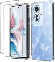 [Electro-weideworld] Case for Oppo Reno 11 F 5G + [2 Pack] Screen Protector, Ultra Thin Shockproof Soft TPU Clear Protective Case