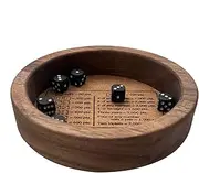 Fizepgo Farkle Dice Tray, Sturdy Wooden Dice Tray, Secure Edges Avoid Dice Rolling Off Standard Game Dice for Board Game Enthusiasts