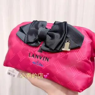 現貨實拍💕正品LANVIN浪凡 日本限定桃紅色蝴蝶結珍珠拉鏈大容量化妝包/收納包