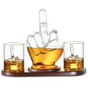 Middle Finger Whiskey Decanter Set - Wine Container & Middle Finger Glasses f...
