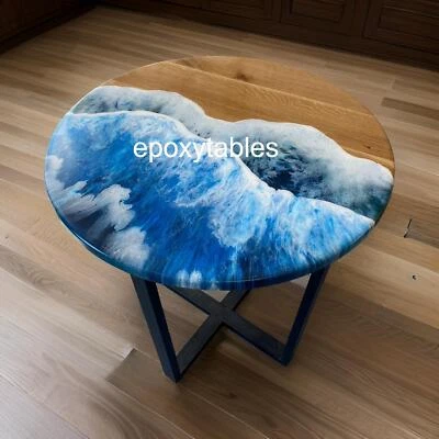 Adorable Acacia Wooden Hallway Table Top Customized Ocean Wave Coffee Table De