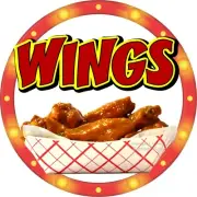 Wings DECAL Snacks Chicken Concession Food Truck Sticker c2