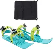 Mini Short Ski Skates for Snow,Mini Ski Skates - Mini Ski Shoes, Adjustable Attachment for Skis Boots, Downhill Slopes Winter Sports(Black)(Light blue)