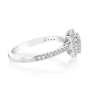 Luminesce Lab Grown 1/4 Carat Diamond Oval Shaped Ring in Sterling Silver, M