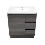 Forme 750mm Mont Albert Freestanding Vanity With Polymarble Top - RH Drawers - Dark Chocolate