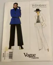 Vogue 1629, 90s Sewing Pattern Sizes: 12-16 YVES SAINT LAURENT - Jacket & Pants