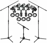 CAD Audio Stage7 7-Piece Drum Mic Carrying Case + 3 Mic Stands + 7 XLR Mic Cable