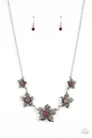 Paparazzi Wallflower Wonderland Pink Necklace NWT