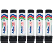 Artline 130 Box 6 Permanent Marker 30mm Chisel Nib (Black)