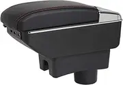 Auto Armrest Box Car Armrest Box for Toyota Aygo X 2022 Armrest Console Box Double Layer Storage Box Rechargeable with USB Cup Holder(A2 7USB)