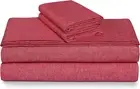 Yarn Dyed 100% Cotton Queen Flannel Bed Sheet Set, Velvety Soft Portuguese Flann