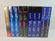 Lot of 10 Sealed Blank VHS Video Tapes Sony, RCA, Maxell T-120 6hrs Mixed Grades