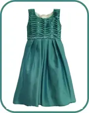 NWT Isobella & Chloe Enya Teal Satin Dress 4 6