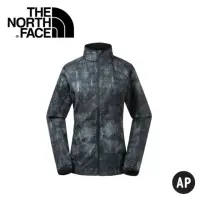 在飛比找momo購物網優惠-【The North Face】女 防風防潑水外套《黑色印花