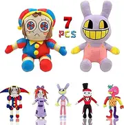 BPQZ 7pcs Digital Circus Plush Toys, Amazing Digital Circus Plushies, Jax and Pomni Plush Dolls, Perfect Collectibles & Gifts for Kids Adults and TV Fans