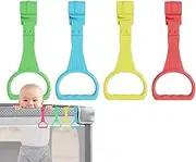 Baby Pull Rings - 7.7 in Babies Bed Stand Up - 4pcs Baby Crib Pull Ups - Ergonomic Walking Training Tool Comfortable Baby Bed Stand Up Rings for Baby Walking Practice - Baby Crib Pull Rings