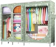 Portable Fabric Wardrobe,Multifunction Closet Storage Organizer 3 Open Cupboard Creativity Bedroom Furniture Simple Assembly 168 * 170 * 45CM(Size:168 * 170 * 45CM,Color:C) (F 168 * 170 * 45CM)