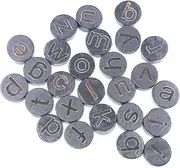 SEWOART Wooden Letter Slices 78pcs Lowercase Alphabet Carved Pieces 13mm Diameter 7mm Thick Handicraft Supplies