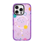 iPhone 16 Pro Impact Case MagSafe Compatible Colorful Shapes (Clear)
