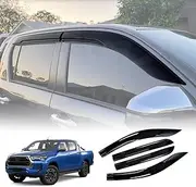 X-CAR Weather Shield Weathershields Car Window Visor Compatible with Toyota Hilux SR5 Double Dual Cab 2015-2024