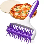 Pizza Dough Docker Roller - Pizza Roller Spikes for Pizza Crust Pastry Roller wi