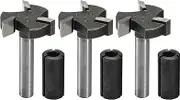 Genmitsu 3pcs 3-Flute CNC Spoilboard Surfacing Router Bits, 1/4'' Shank, 1'' Cutting Diameter, Slab Flattening Router Bits for Wood Working, RB03A